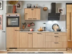Pino Kochfelder<Küchenzeile 280 cm Eiche Aviva Anschlag links 1 Geräteschrank