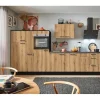 Outlet Pino Küchenzeile 360 cm Evoke Eiche Anschlag links 1 Geräte-, 1 Apothekerschrank