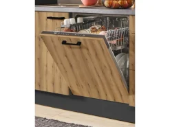 Outlet Pino Küchenzeile 360 cm Evoke Eiche Anschlag links 1 Geräte-, 1 Apothekerschrank