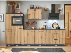 Pino Küchenzeile 280 cm Evoke Eiche Anschlag links 1 Geräte-. 1 Seitenschrank