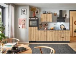 Pino Küchenzeile 260 cm Evoke Eiche Anschlag links 1 Geräteschrank