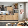 Pino Küchenzeile 280 cm Evoke Eiche Anschlag rechts 1 Geräteschrank< Kühlschränke