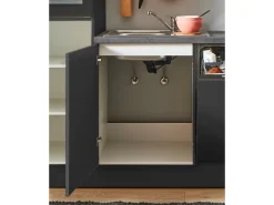 New Pino Küchenzeile 310 cm Grafit Anschlag links 1 Geräte-, 1 Apothekerschrank