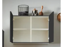 New Pino Küchenzeile 310 cm Grafit Anschlag links 1 Geräte-, 1 Apothekerschrank