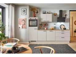 Discount Pino Küchenzeile 250 cm Kaschmirgrau Anschlag links 1 Geräteschrank