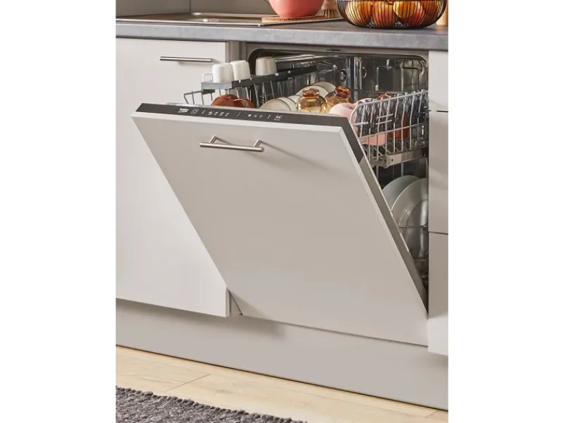 Discount Pino Küchenzeile 250 cm Kaschmirgrau Anschlag links 1 Geräteschrank