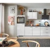 Clearance Pino Küchenzeile 280 cm Lichtgrau Hochglanz Anschlag links 1 Geräteschrank