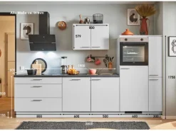 Hot Pino Küchenzeile 280 cm Lichtgrau Anschlag rechts 1 Geräte-. 1 Seitenschrank