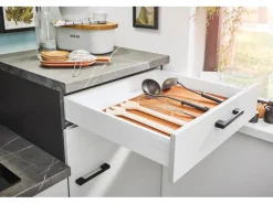 Pino Kochfelder<Küchenzeile 180 cm Lichtgrau Anschlag links 1 Geräteschrank