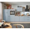 Online Pino Küchenzeile 350 cm Pastellblau Anschlag links 1 Geräte-, 1 Apothekerschrank