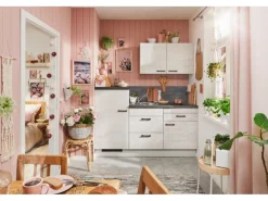 Online Pino Küchenzeile 180 cm Pastellblau Anschlag links 1 Geräteschrank