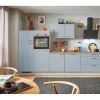 Best Pino Küchenzeile 340 cm Pastellblau Anschlag links 2 Geräteschränke