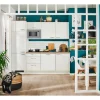 Pino Küchenzeile 240 cm Weiß Anschlag links 1 Geräteschrank< Kochfelder
