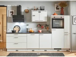 Pino Kühlschränke<Küchenzeile 280 cm Weiß Anschlag rechts 1 Geräte-. 1 Seitenschrank