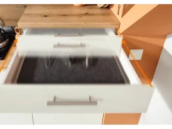 Pino Kochfelder<Küchenzeile 180 cm Weiß Anschlag rechts 1 Geräteschrank
