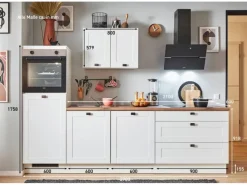 New Pino Küchenzeile 270 cm Weiß matt Anschlag links 1 Geräteschrank