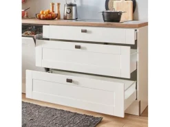 New Pino Küchenzeile 270 cm Weiß matt Anschlag links 1 Geräteschrank