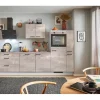 Pino Kochfelder<Küchenzeile 290cm Beton Perlgrau Anschlag rechts 1 Geräte-. 1 Seitenschrank