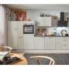 Outlet Pino Küchenzeile 350cm Beton Weißgrau Anschlag L 1 Geräte-, 1 Apothekerschrank