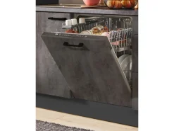 Outlet Pino Küchenzeile 290cm Beton Grafitgrau Anschlag L 1 Geräte-, 1 Apothekerschrank
