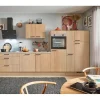 Discount Pino Küchenzeile 360cm Eiche Aviva Anschlag rechts 1 Geräte-, 1 Apothekerschrank