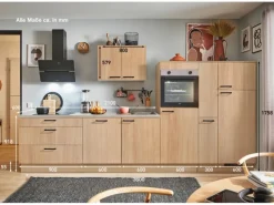 Discount Pino Küchenzeile 360cm Eiche Aviva Anschlag rechts 1 Geräte-, 1 Apothekerschrank
