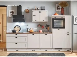 Hot Pino Küchenzeile 280cm Kaschmirgrau Matt Anschlag R 1 Geräte-. 1 Seitenschrank