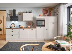 Clearance Pino Küchenzeile 360cm Kaschmirgrau Matt Anschlag R 1 Geräte-, 1Apothekerschrank