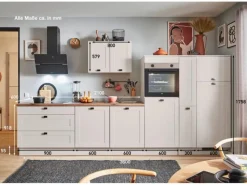 Clearance Pino Küchenzeile 360cm Kaschmirgrau Matt Anschlag R 1 Geräte-, 1Apothekerschrank