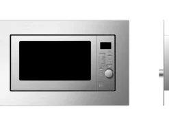 Haushaltsgeräte<PKM Einbau-Mikrowelle MW800.8-20G-EB mit Grill Silber Edelstahl 800 W