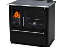 Clearance Plamen Küchenofen Holzherd 850 Glas Schwarz Rechte Version und 8 kW