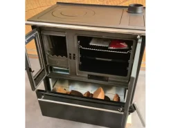 Clearance Plamen Küchenofen Holzherd 850 Glas Schwarz Rechte Version und 8 kW