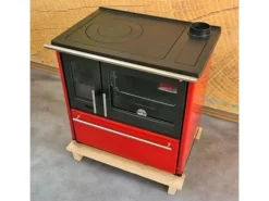 Hot Plamen Küchenofen Holzherd 850 Glas Rot Rechte Version und 8 kW