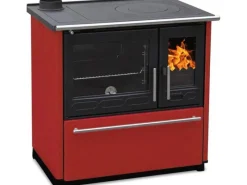 Plamen Herde<Küchenofen Holzherd 850 Glas Rot Linke Version und 8 kW