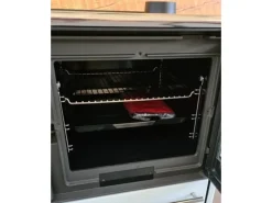 Hot Plamen Küchenofen Holzherd 850 Glas Weiß Rechte Version und 8 kW