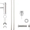 Posseik Einhebelmischer<Siphon-Set inkl. Pop-Up-Ablauf und Einhebelarmatur Silber