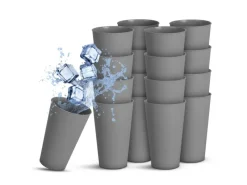 ProHome Becher Kunststoff Grau 0,4 Liter 16er Pack< Geschirr