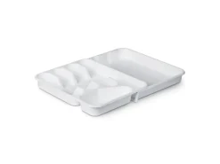 ProHome Besteckkasten 33,5 x 26 x 4,5 cm Weiß Ausziehbar< Besteckkästen
