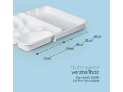 ProHome Besteckkasten 33,5 x 26 x 4,5 cm Weiß Ausziehbar< Besteckkästen