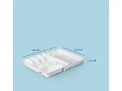 ProHome Besteckkasten 33,5 x 26 x 4,5 cm Weiß Ausziehbar< Besteckkästen