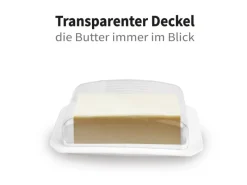 ProHome Vorratsbehälter<Butterdose Mit Transparentem Deckel Weiß