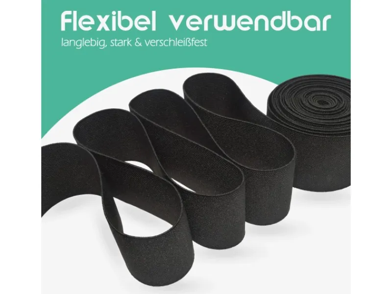 ProHome Gummiband 2,5 m x 2,5 cm Schwarz< Küchenhelfer