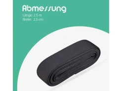 ProHome Gummiband 2,5 m x 2,5 cm Schwarz< Küchenhelfer