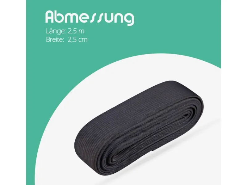 ProHome Gummiband 2,5 m x 2,5 cm Schwarz< Küchenhelfer