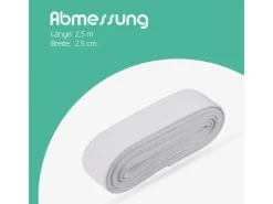 ProHome Küchenhelfer<Gummiband 2,5 m x 2,5 cm Weiß