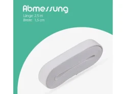 New ProHome Gummiband 2,5 m x 1,5 cm Weiß
