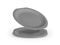 ProHome Geschirr<Kunststoff Geschirr Set BPA Frei Grau 22 Teilig 6 Personen
