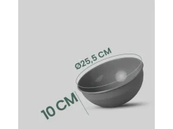 ProHome Geschirr<Kunststoff Schüssel BPA Frei 255 x 10 cm Grau
