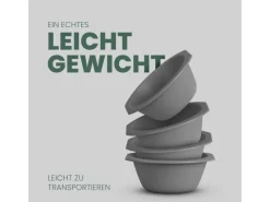 ProHome Geschirr<Kunststoff Schüssel BPA Frei 1,55 x 6 cm Grau 2er Pack