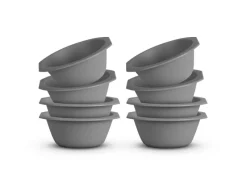 ProHome Geschirr<Kunststoff Schüssel BPA Frei 1,55 x 6 cm Grau 8er Pack